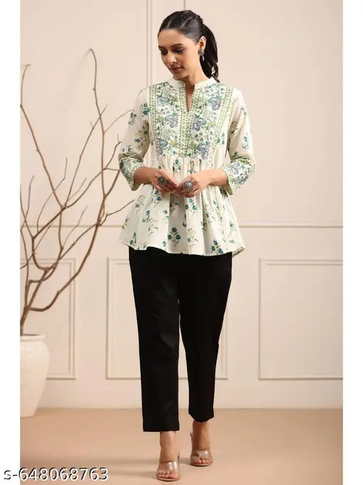 WOMEN'S COTTON TUNIC ANARKALI TOP