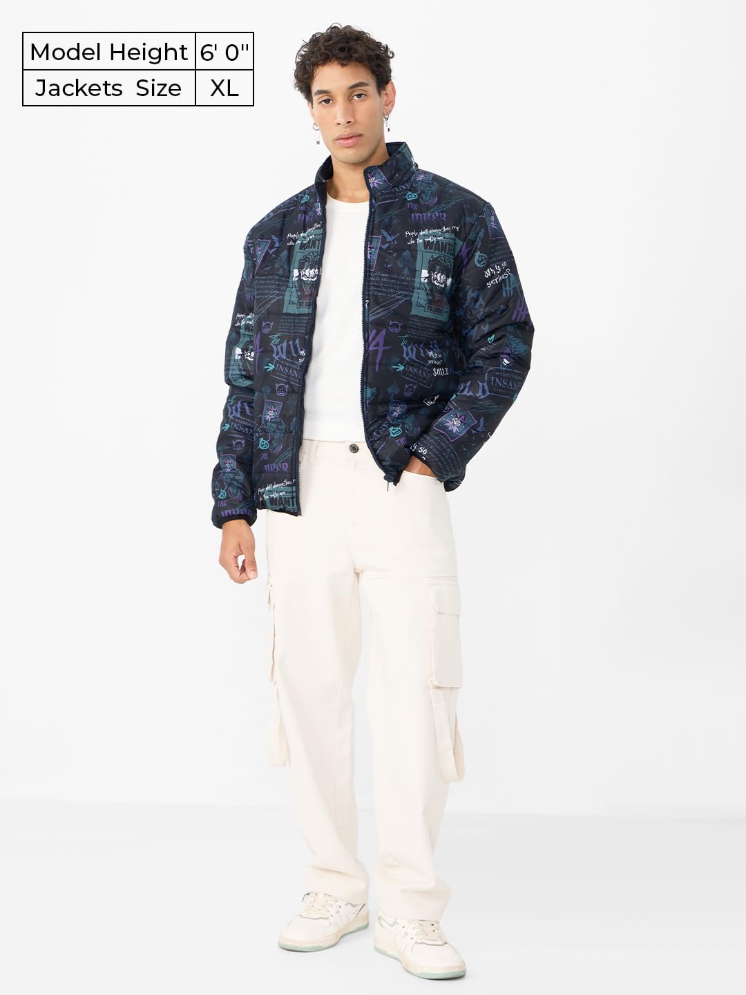 The Souled Store Official Joker : Insane Men and Boys Long Sleeve Polyester Reversible Puffer Jackets