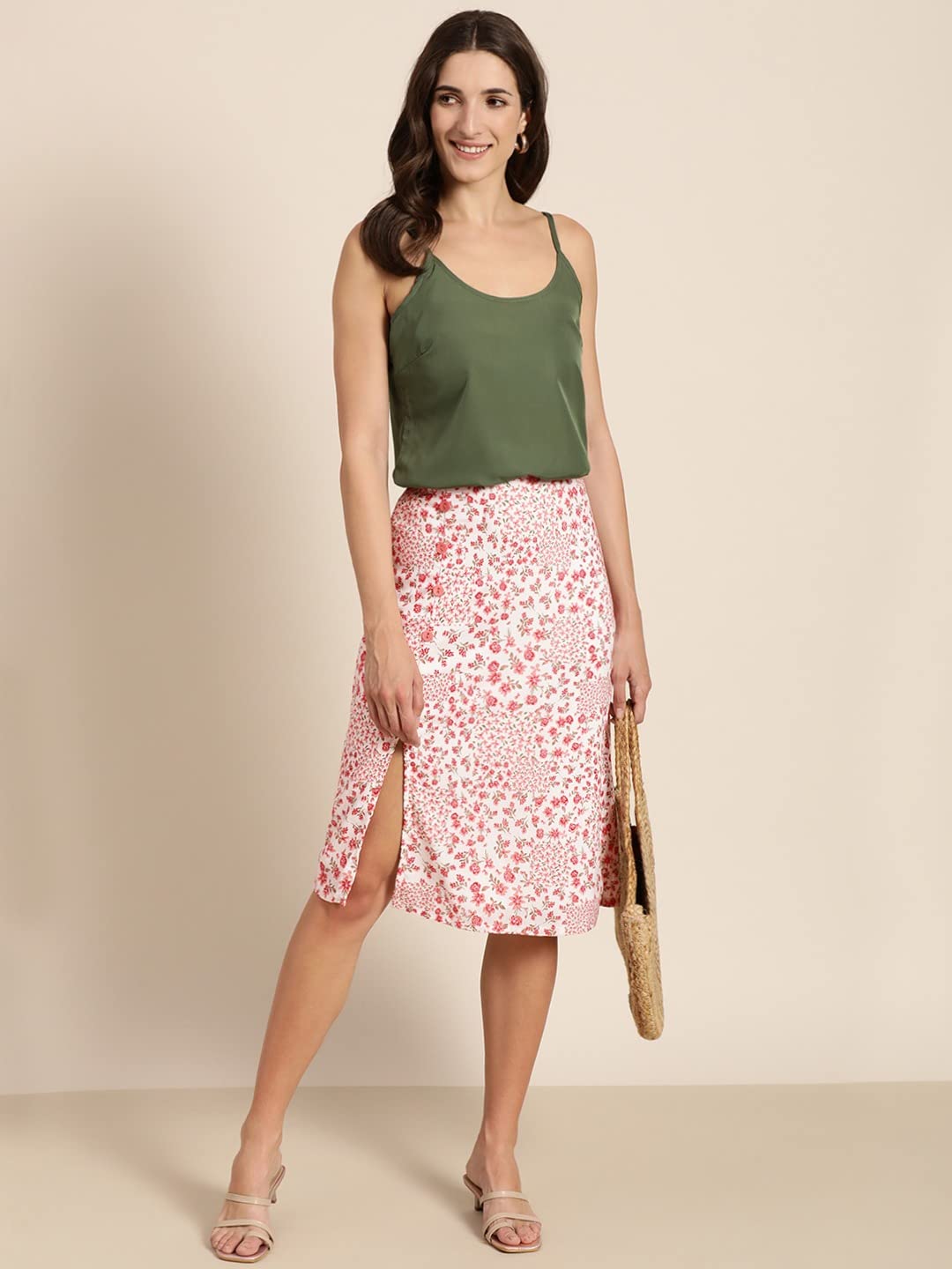 Marie Claire Rayon Western Skirt White