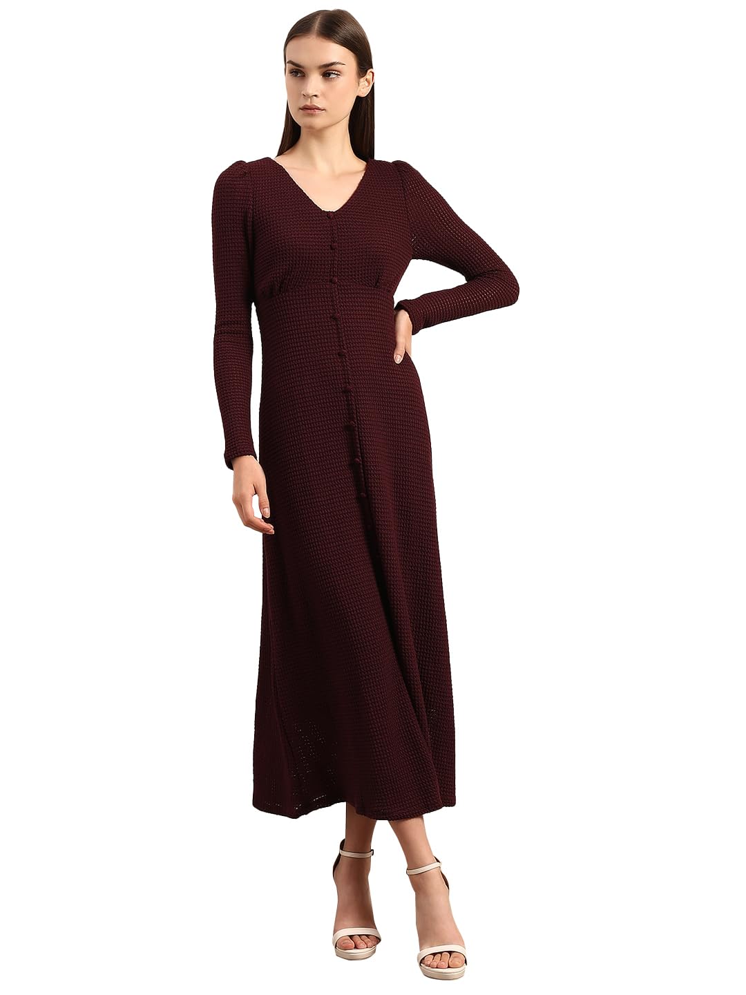 VERO Moda Women's Polyester A-Line Midi Dress