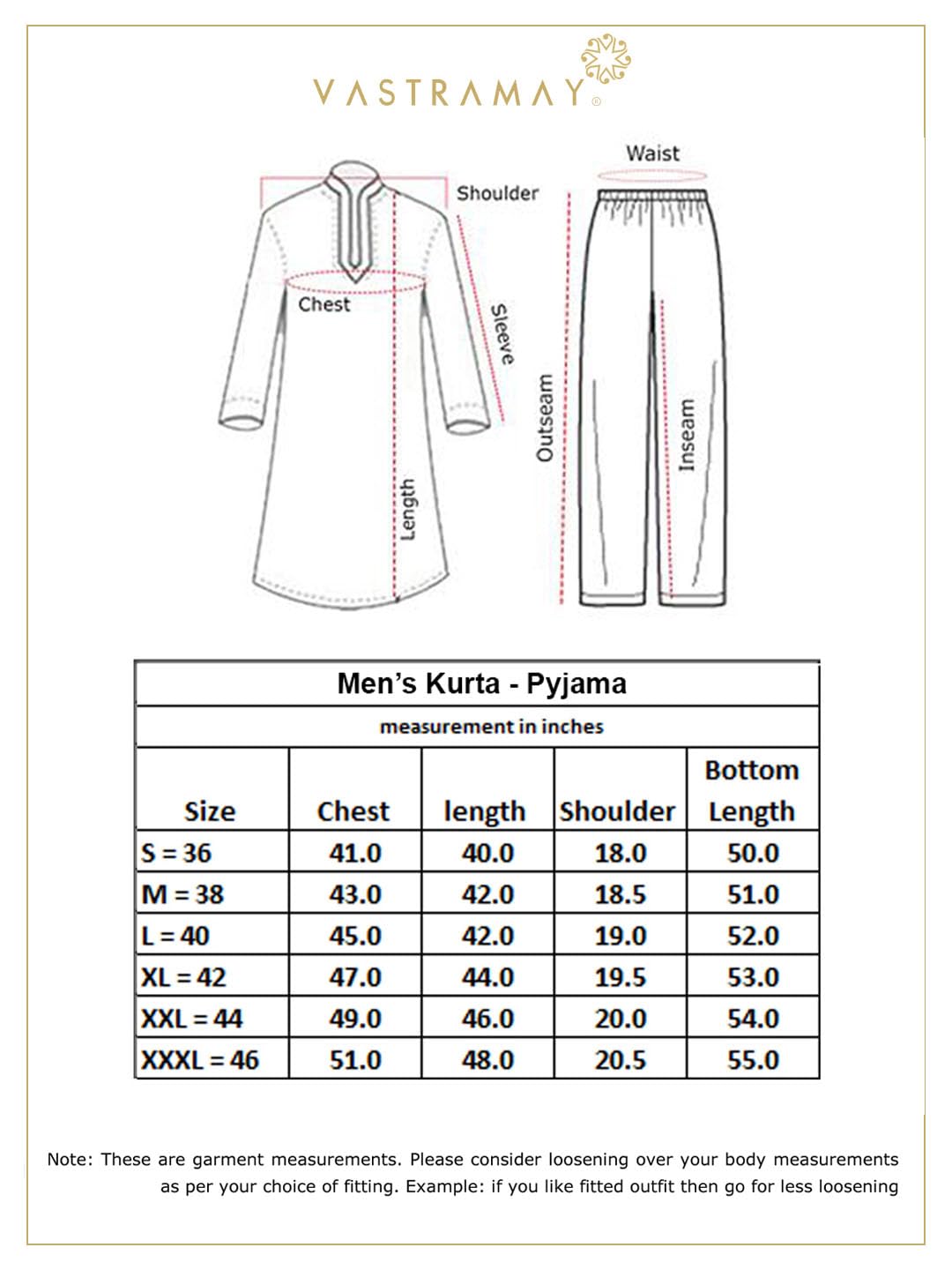 VASTRAMAY Men's Orange Cotton Silk Blend Kurta and Pyjama Set_VASMK071ORnPVMA_44