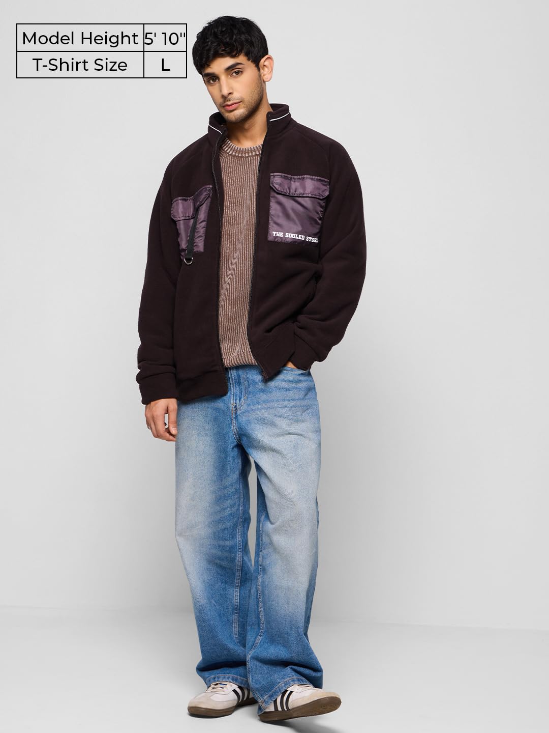 The Souled Store Utility Jacket : Plum Long Sleeve Button Front Jackets for Men and Boys