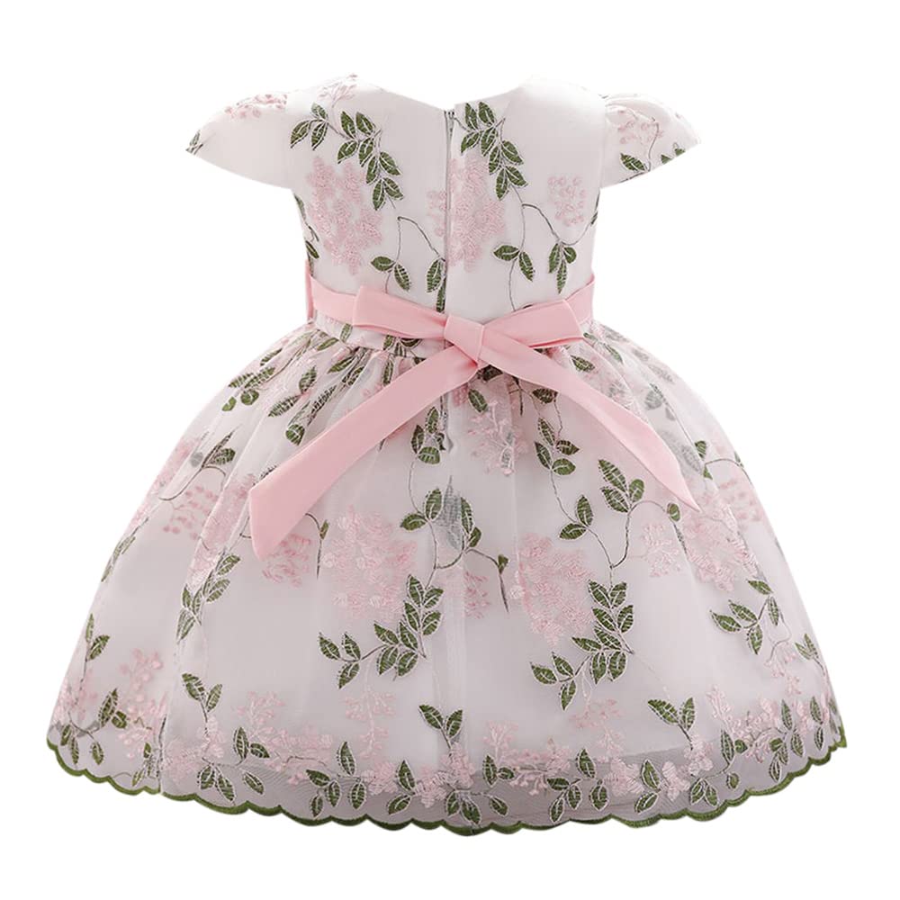 Hopscotch Girls Floral Applique Party Dress In Peach Color for Ages 3-4 Years