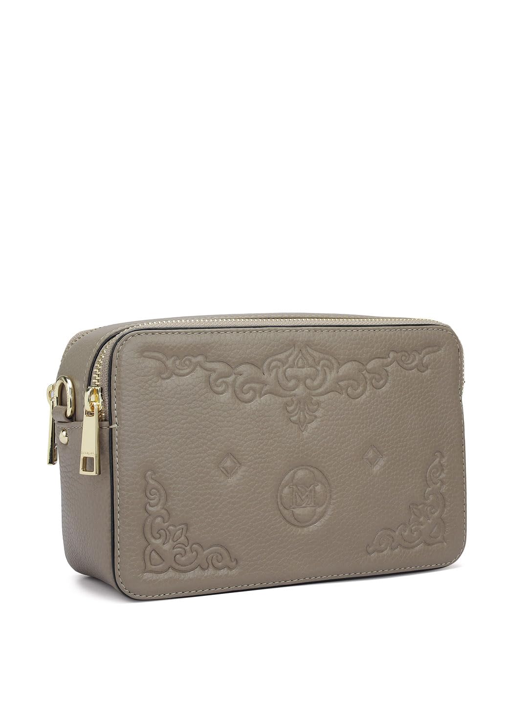 Da Milano Genuine Leather Grey Sling Bag (Small) (01555)