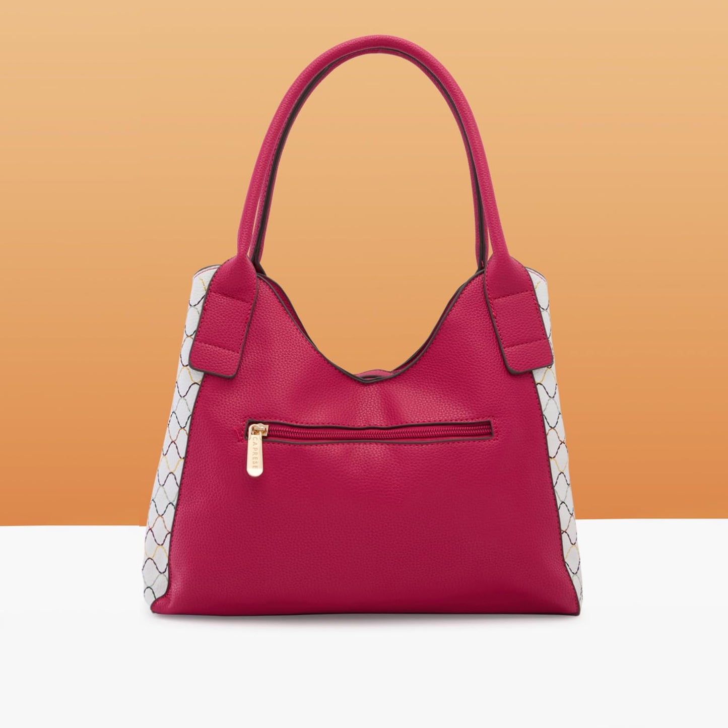 Caprese Shane Hobo Bag, Medium | Stylish Shoulder Bag for Women with Shoulder Strap, Back Zip & Secure Zip Closure | Ideal for Office, Daily Use & Travel (Pink)