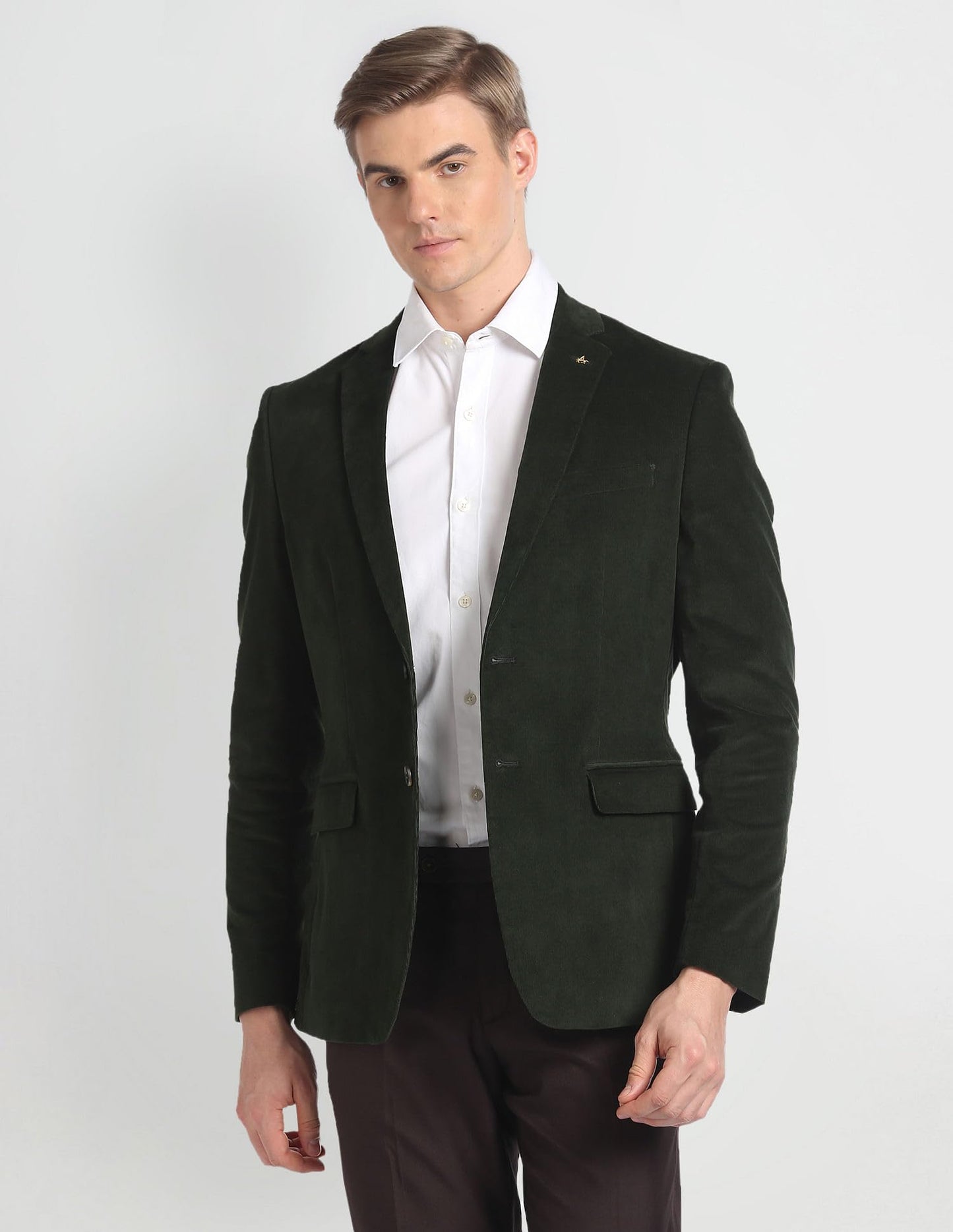 Arrow Men's Single Breasted Slim Blazer (ARAGBZ5027_Olive