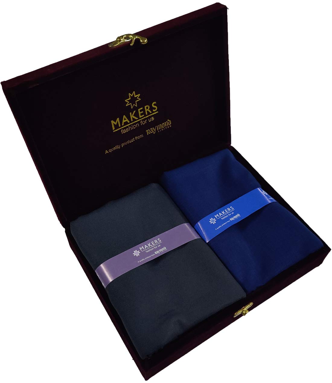 Raymond Fabrics Makers Men's Unstitched Poly Cotton Printed Shirt and Trouser Fabric Set - Gift Pack (Multicolour_Free Size)