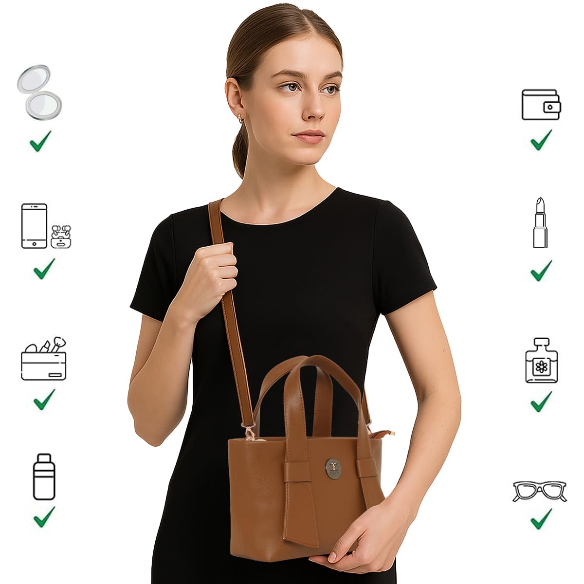 ESBEDA Tan Color Classic Mini Handbag For Womens| Ladies Purse | Stylish Handbag | Gift Bag For Women