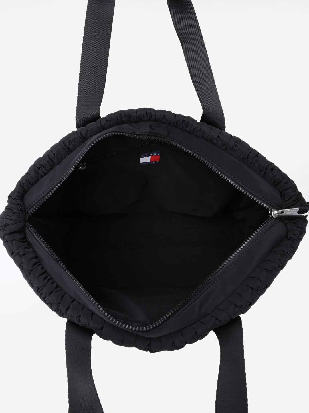 Tommy Hilfiger Quilted Black Polyester Tote Bag