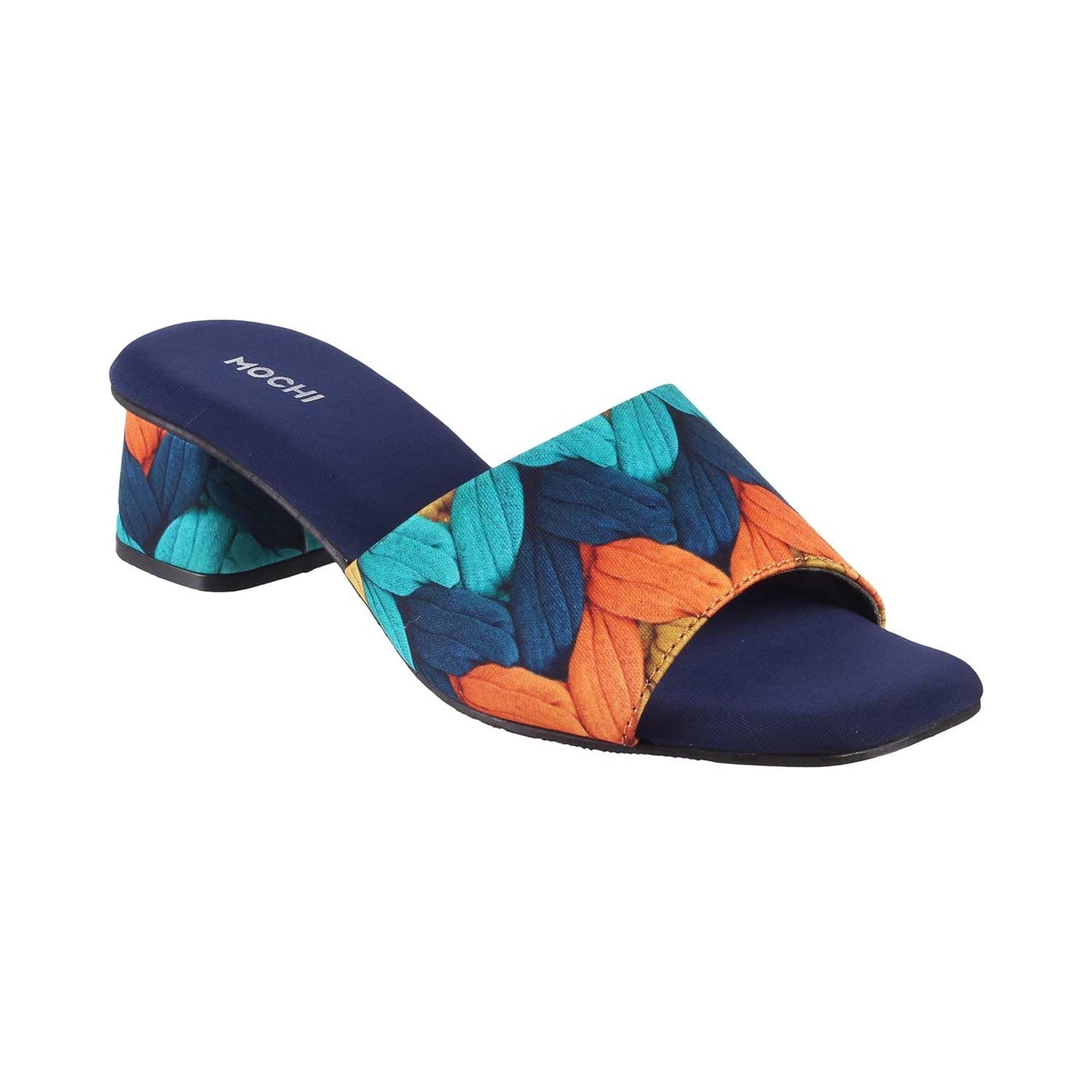 Mochi Women Blue Block Heel Fashion Sandal UK/6 EU/39 (40-145)