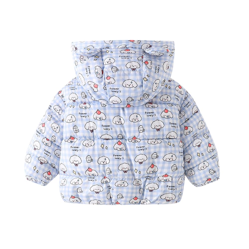 Hopscotch Girls Polyester Waist Length Jackets in Blue Color For Ages 4-5 Years