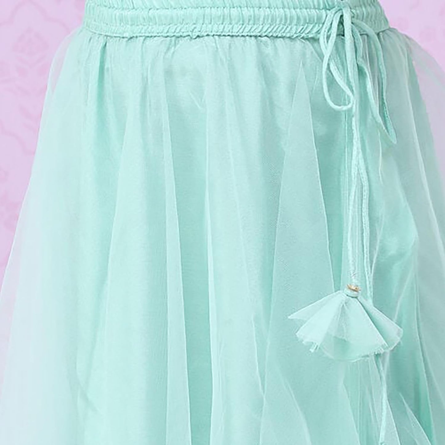 BIBA Girls Viscose Flared Printed Lehenga Set (KW5040EAW22TURQ_Turquoise_11)