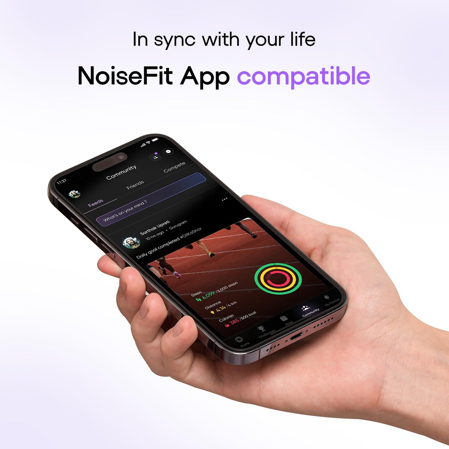 Noise Icon 5 Smartwatch with AI Watch Faces & AI Search, 1.95” AMOLED Display, 10 Days Battery, Bluetooth Calling, 100+ Sports Modes, IP68 (Starlight Gold)
