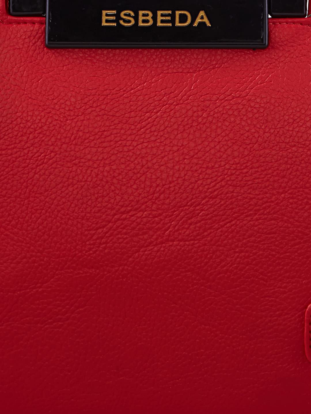 ESBEDA Red color Solid PU Synthetic Handbag For Women