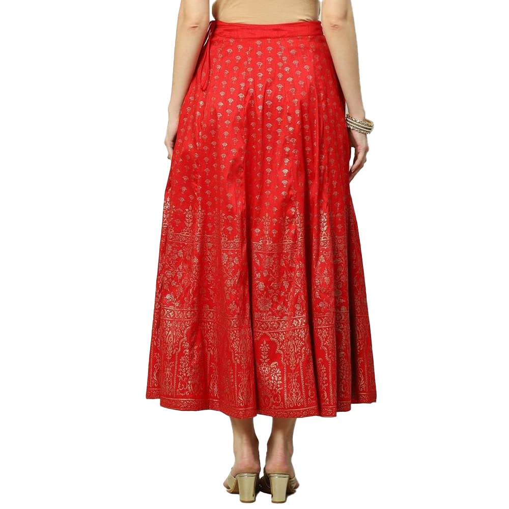 BIBA Women Printed Flared Mix and Match(SKIRTS/T18787_RED_M)