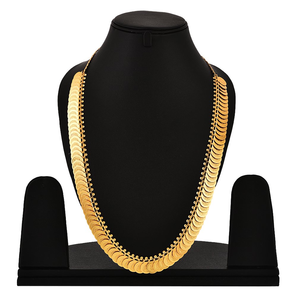 ZENEME Gold Plated and Bangles & Maharani Temple Coin Necklace Set for Women & Girls (Design_01, 2.6 Inches)