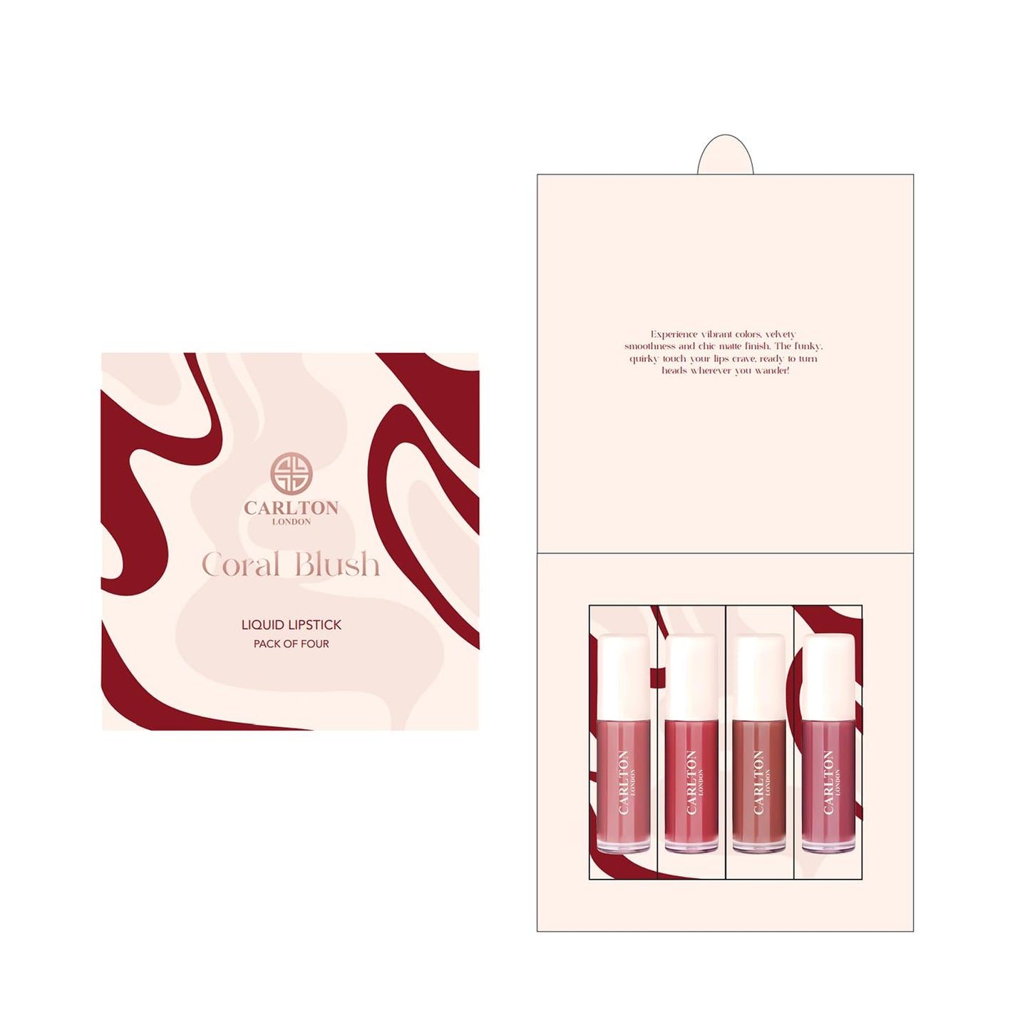 Carlton London Matte Liquid Lipstick Smudge-Proof | Long Lasting |Highly Pigmented |Makeup Gift Set - 4 CLGCBL4_1.7ml