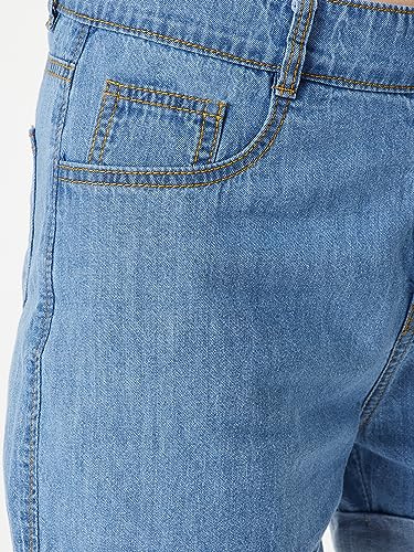 Miss Chase Women's Relaxed Fit Mid Rise Light Weight Denim Shorts (MCAW25DEN62-73-995-28, Morayne Blue, 28)
