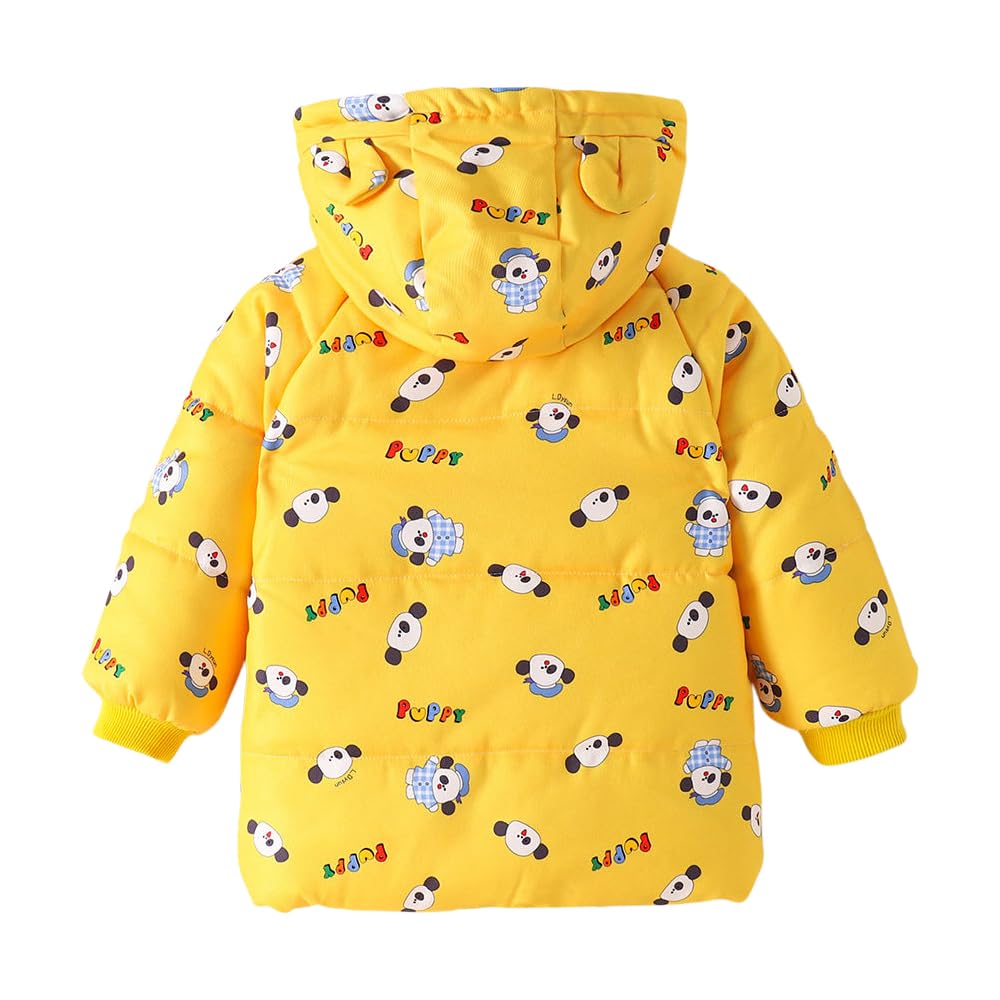 Hopscotch Girls Polyester Waist Length Jackets in Yellow Color For Ages (4-5 Years)