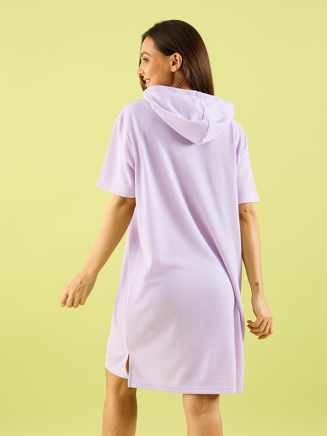 Sweet Dreams Women's Satin Maxi Casual Regular Nightgown (OCW-3691 Lilac Snow_Peach_XL)