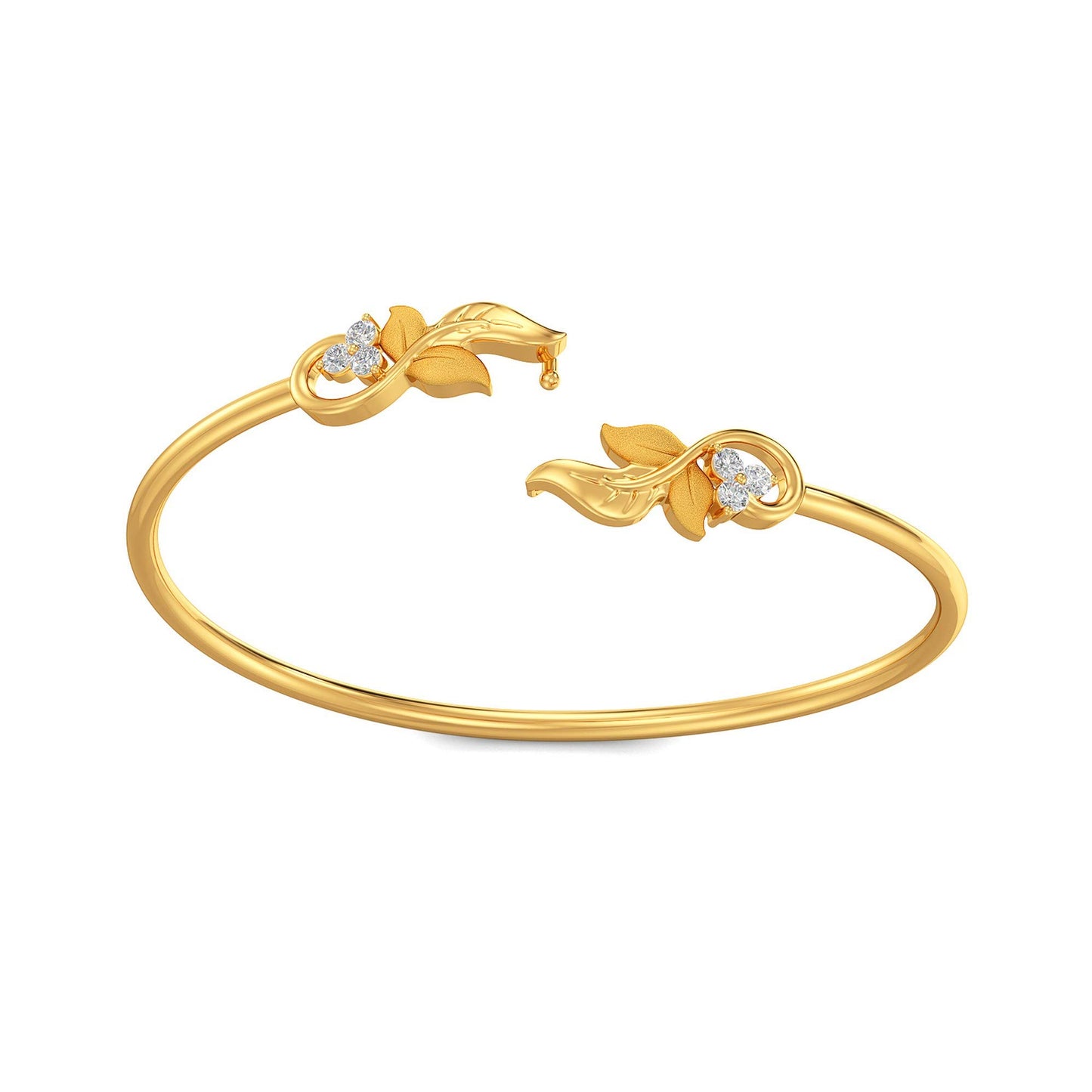 Joyalukkas 22k (916) Purity | BIS Certified | Slim Floral-leaf Beautiful Gold Bangle For Women