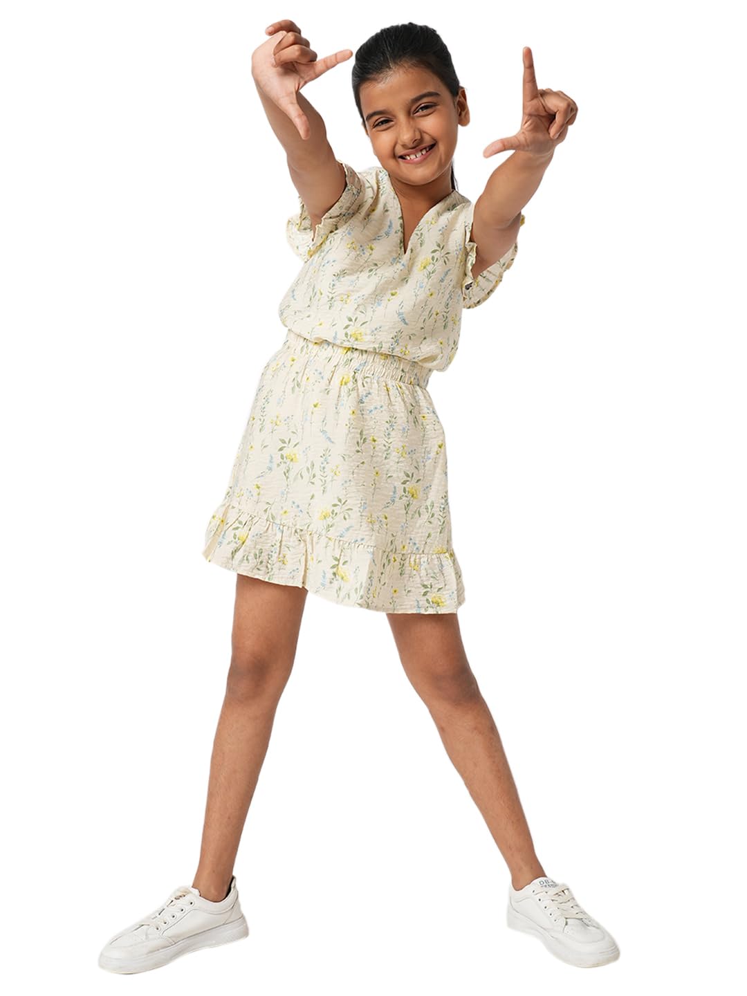 VERO MODA Girl's Viscose Blend Western Mini Skirt