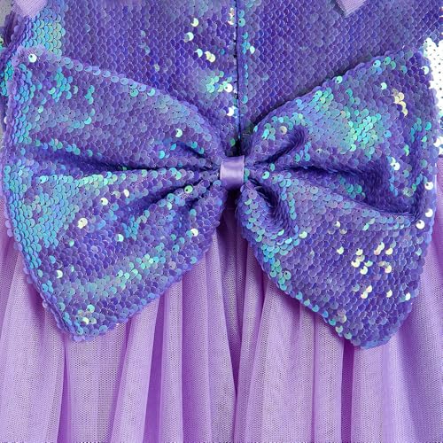 Hopscotch Girls Purple Sleeveless Ruffled Sequined Gown for Age (2-3 Years)
