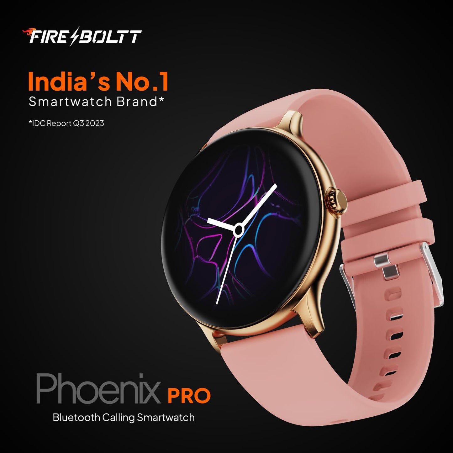 Fire-Boltt Phoenix Pro Smart Watch 1.39 inch Bluetooth Calling, AI Voice Assistant, Metal Body with 120+ Sports Modes, SpO2, Heart Rate Monitoring (Gold Pink)