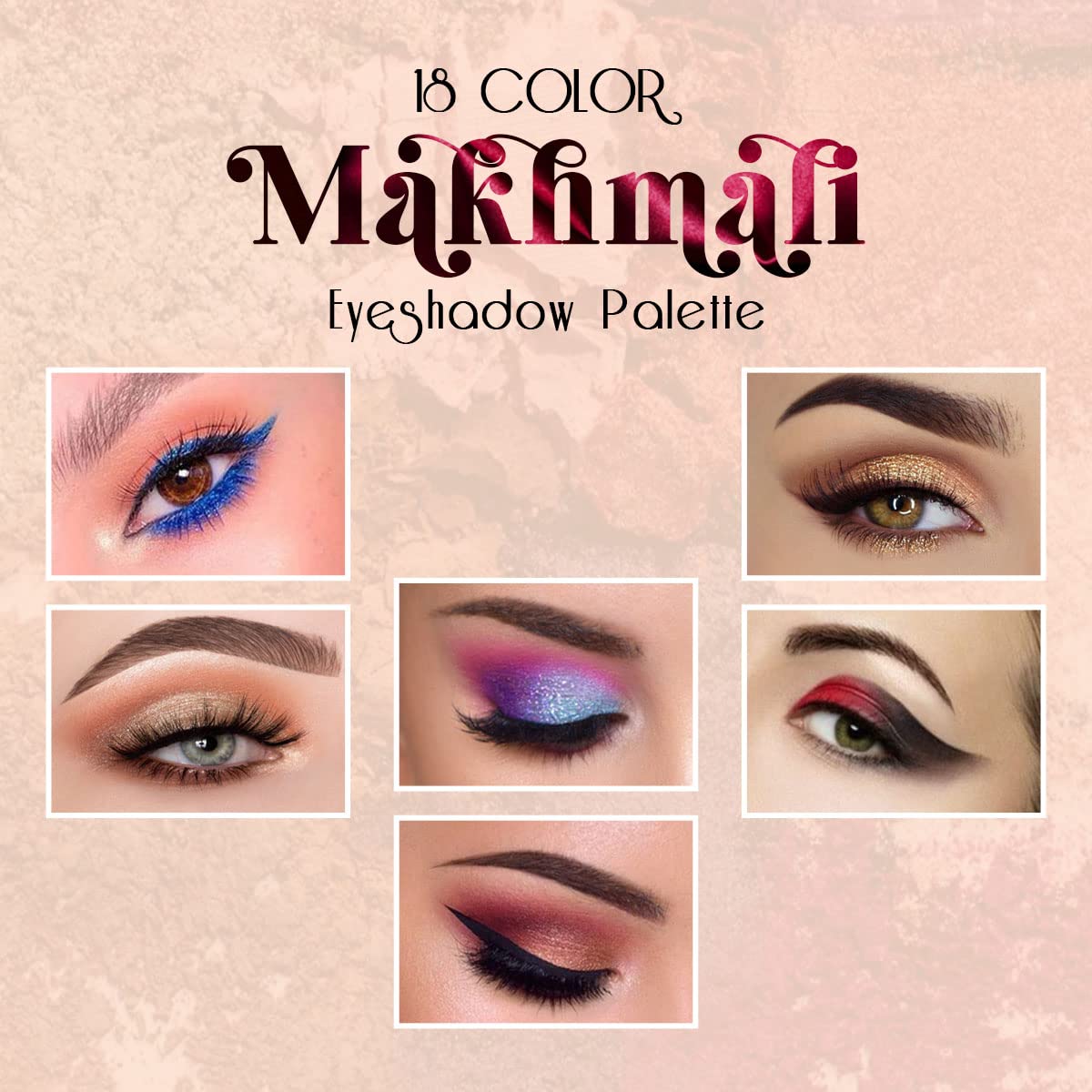 Half N' Half 18 Shimmery Colors with Makhmali Eyeshadow, Brush & Mirror in a Pocket size Eye Shadow Palette | 12.8 g | 03