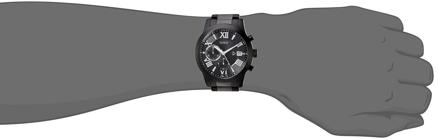 Guess Stainless Steel Analog Black Dial Menmen Watch-U0668G5, Black Band
