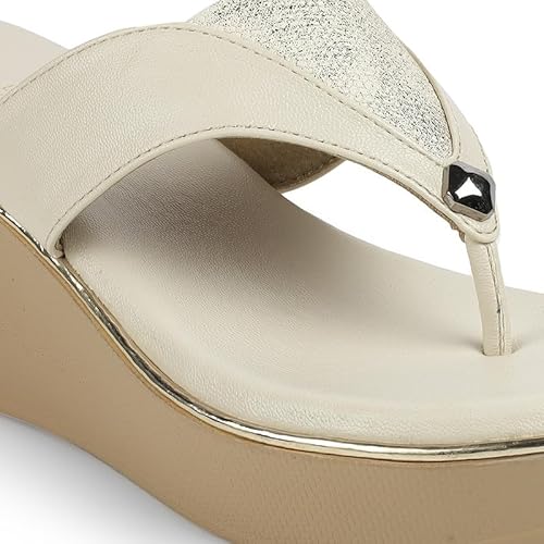 tresmode Jose Cream Women's Dress Wedge Sandals in Size 4 UK / 37 EU