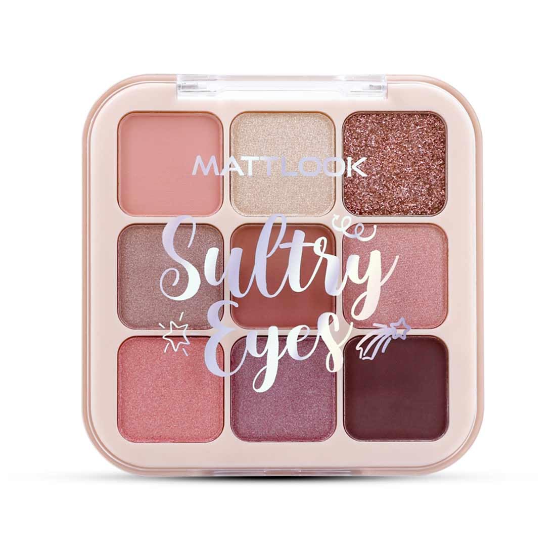 MATT LOOK Sultry Eyes Eyeshadow Palette|Matte|Shimmer|13.5G|Beginner Friendly & Long Lasting Eye Shadow Palette-Holiday Wine 02
