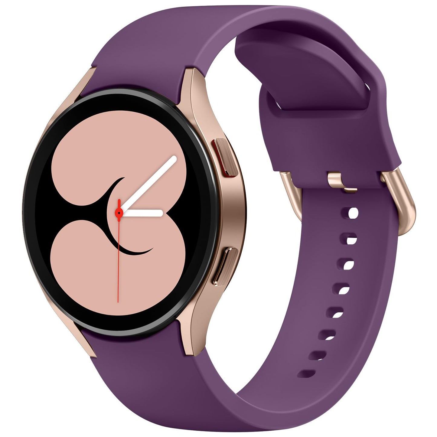 Tobfit Silicone Strap Compatible for Samsung Galaxy Watch 4/4 Classic/Active 2/Watch 5/5 Pro (Watch Not Included), Sport Replacement Strap with Classic Clasp for 20mm Smart Watch（Dark Purple）