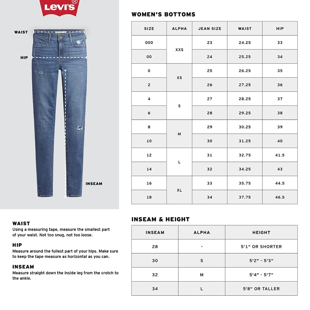 Levi's Women's 311 Shaping Skinny Jeans (Also Available in Plus), Lapis Gallop - Medium Indigo, 32 Short