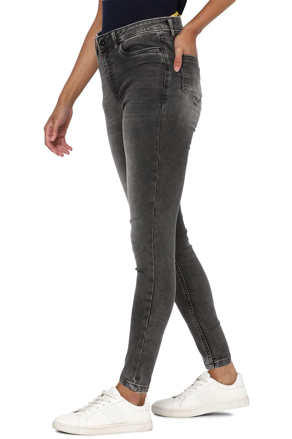 Allen Solly Women's Skinny Jeans (AHDNCSSFS04839_Grey_28)