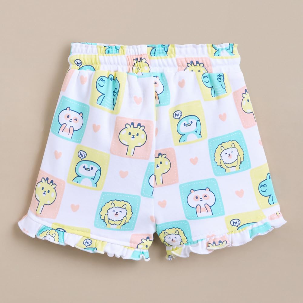 Hopscotch Girls Multi 3-Pack Ruffle & Friends Cotton Shorts (6-9 Months)