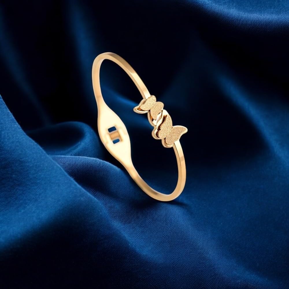 PALMONAS Butterfly Charm Cuff Bracelet for Women - Gift for Girls & Women | Waterproof & Anti-Tarnish Bracelet
