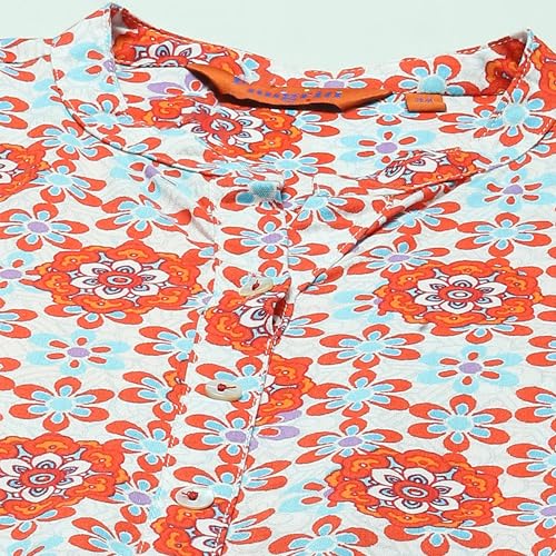 Rangriti Women's Regular Fit Blouse (RMMINDIETO18219SS23WHT_White