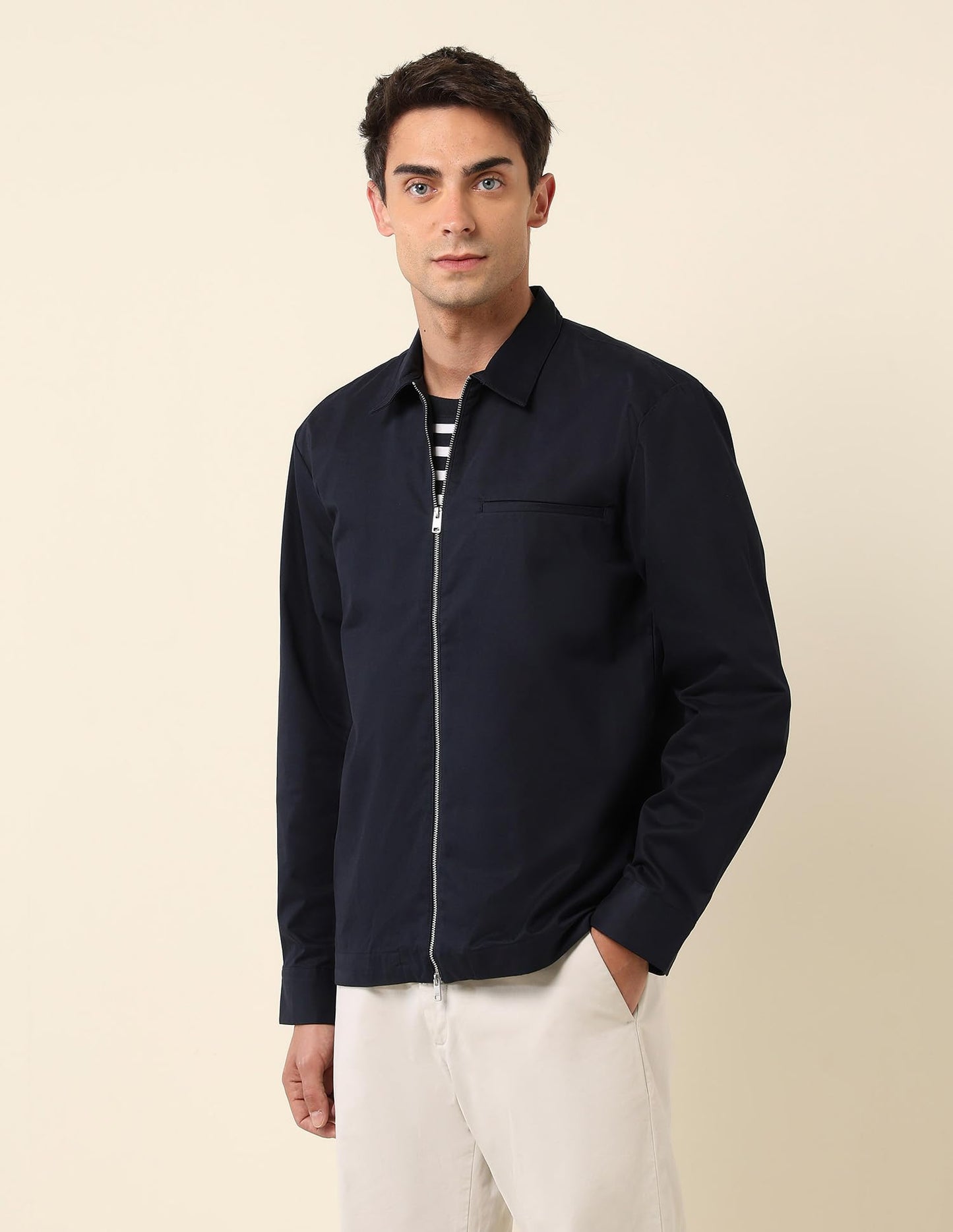 U.S.Polo Association Men's Spread Collar Regular Fit Shacket