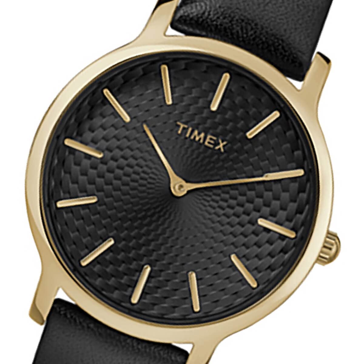 TIMEX Women Black Round Brass Dial Analog Watch- TW2R36400AP