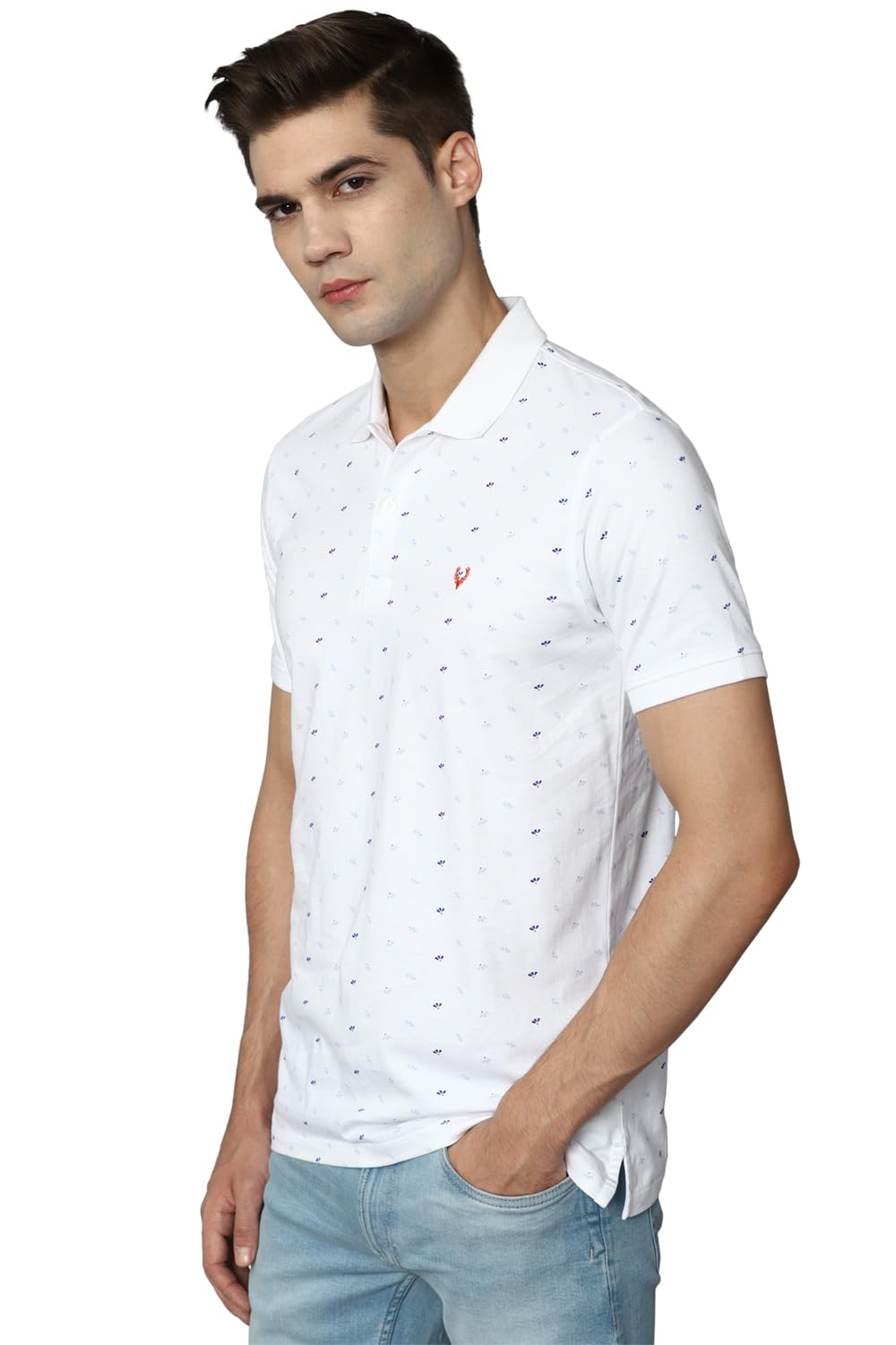 Allen Solly Cotton Men's Regular Fit T-Shirt (ASKPCURGFJ75298_White XL)