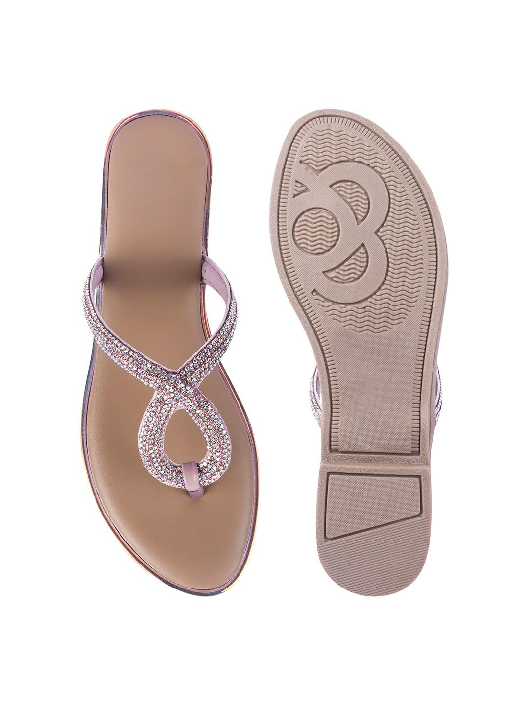 GLEMATOZ Women?s Pink Flat Sandals, Comfortable Open Toe Slides|| with Arch Support, Lightweight Summer Beach & Casual EU36