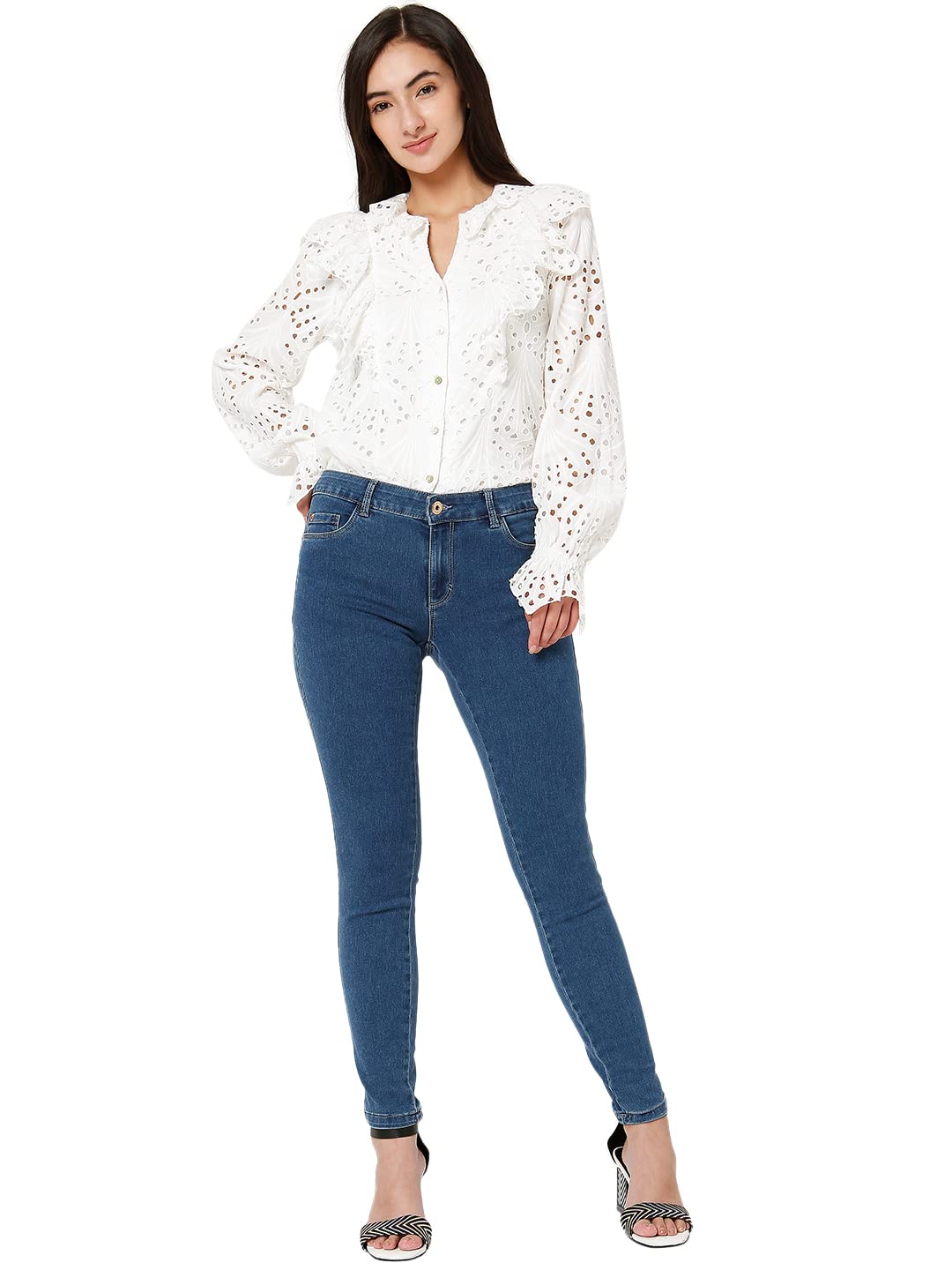 VERO MODA Regular Fit Jeans(102455302_Medium Blue Denim_27)