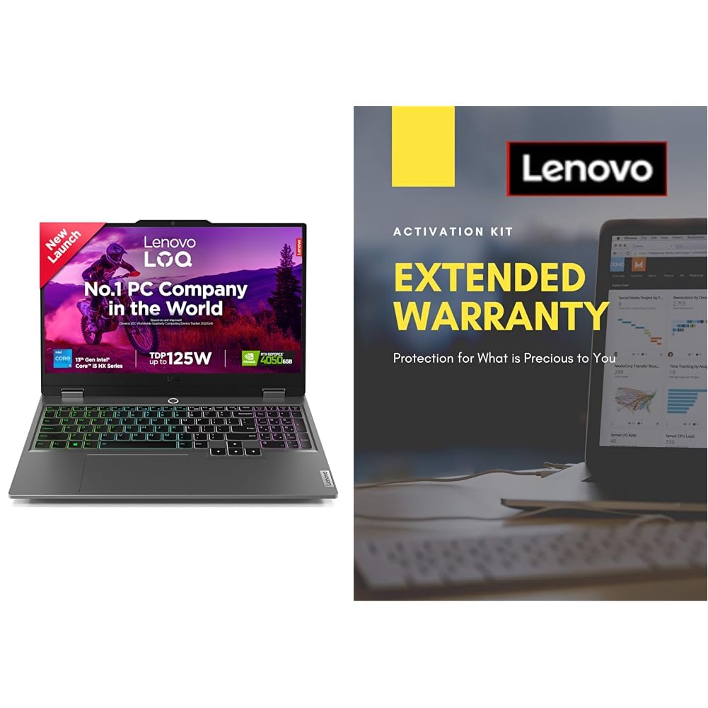 Lenovo LOQ 2024, Intel Core i5-13450HX, 13th Gen, NVIDIA RTX 4050-6GB, 16GB RAM, 512GB SSD, FHD 144Hz, 15.6"/39.6cm 2 Year Extended Warranty with Onsite Service (5WS0K75664)