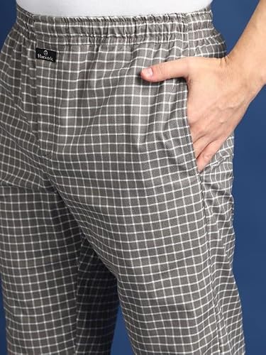 Hancock Men Cotton Checked Night Suit White Size XL