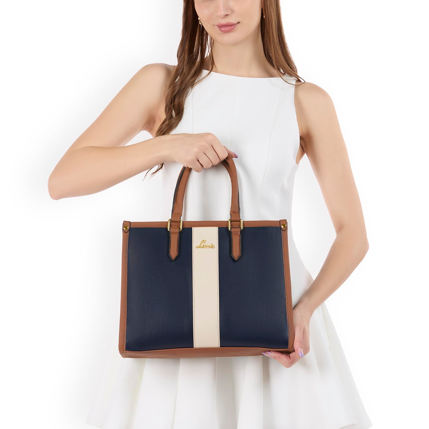 Lavie Women's Elissa Colourblock Satchel Handbag for Women | Satchel Bag for Work | Ladies purse | Stylish Shoulder Bag | Gift For Women