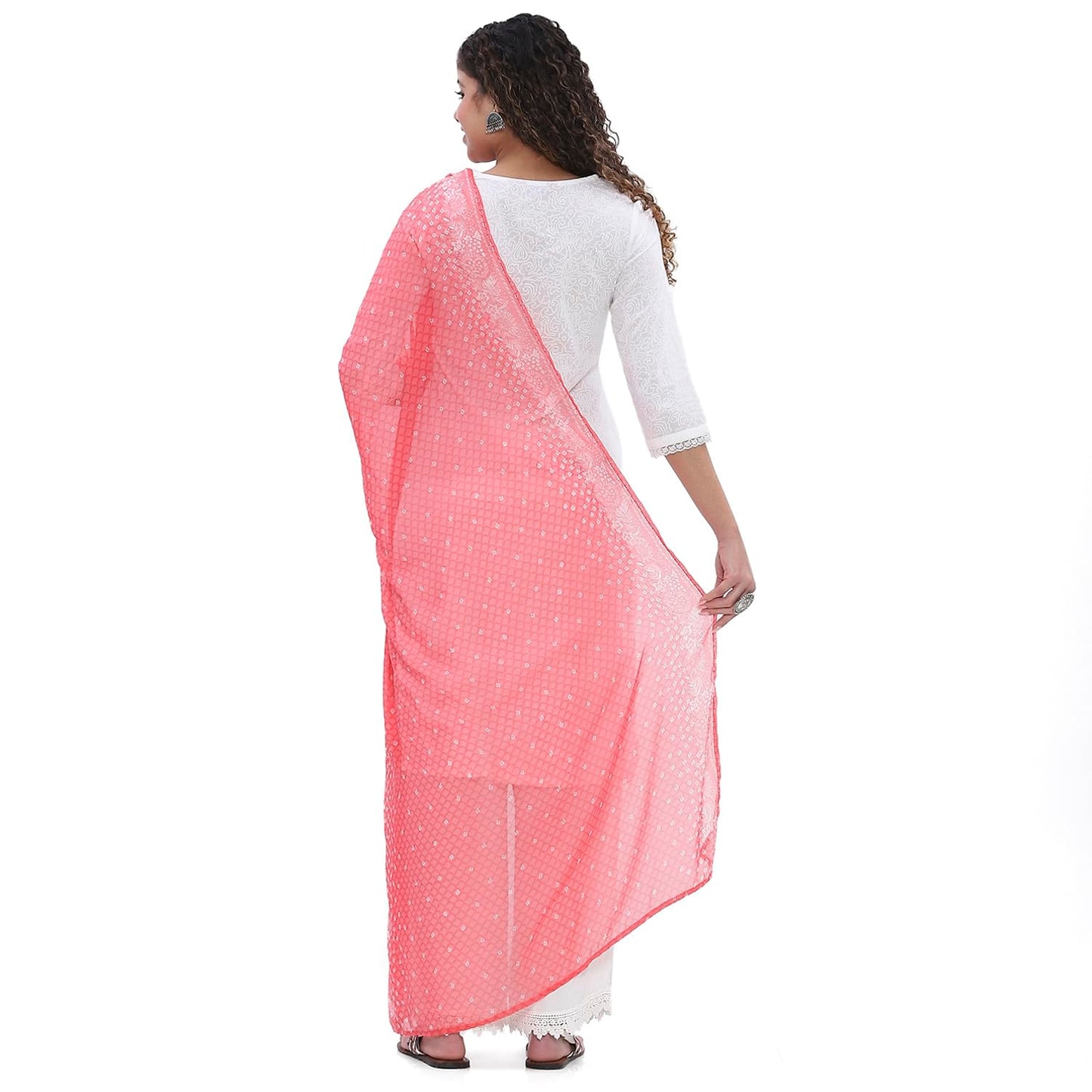 Rangriti Women Coral Polyester Dupatta_FREE SIZE