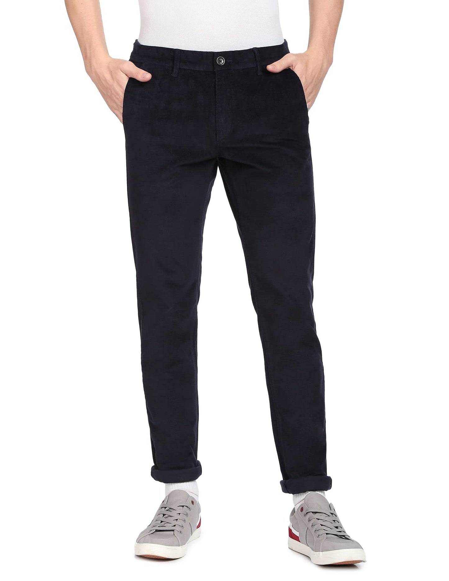 U.S. POLO ASSN. Men's Slim Mid Rise Casual Pants (USTRO0523_Navy_30),30