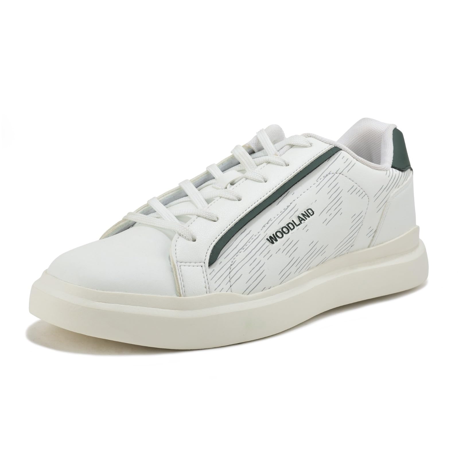 Woodland Men's White PU Sneakers-7 UK (41EURO) (OSNK 4990023)
