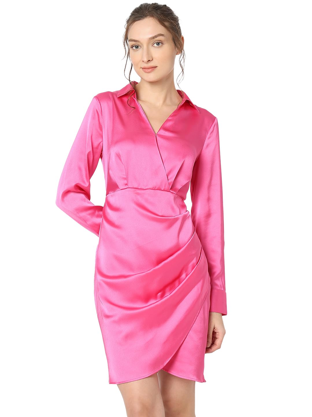 Vero Moda Women's Polyester Classic Mini Dress (10307639-Chateau  Rose_Chateau